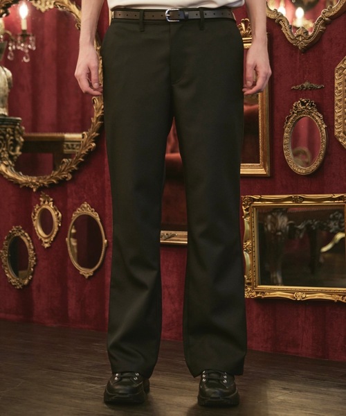 ln fortis（ロンフォルティス）の「ln fortis - ハイウエストツイルフレアスラックス（その他パンツ・メンズ・ブラック/チャコールグレー・SMALL/MEDIUM）」の8枚目の写真