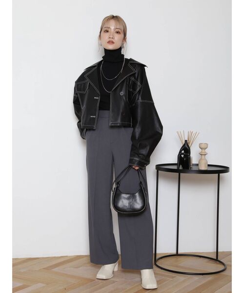 MURUA(ムルーア)の「ルーズネックミニマルタートル(ニット/セーター・レディース・ブラック/ブラウン/カーキ/アイボリー・FREE)」の7枚目の写真