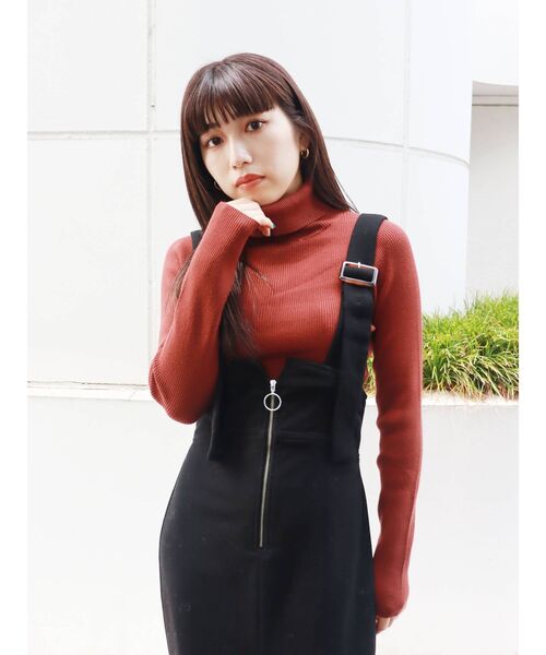 MURUA(ムルーア)の「ルーズネックミニマルタートル(ニット/セーター・レディース・ブラック/ブラウン/カーキ/アイボリー・FREE)」の8枚目の写真