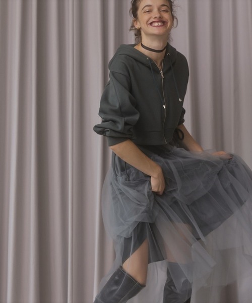 REDYAZEL（レディアゼル）の「チュールティアードスカート（スカート・レディース・グリーン/グレー/ネイビー・SMALL/MEDIUM）」の9枚目の写真