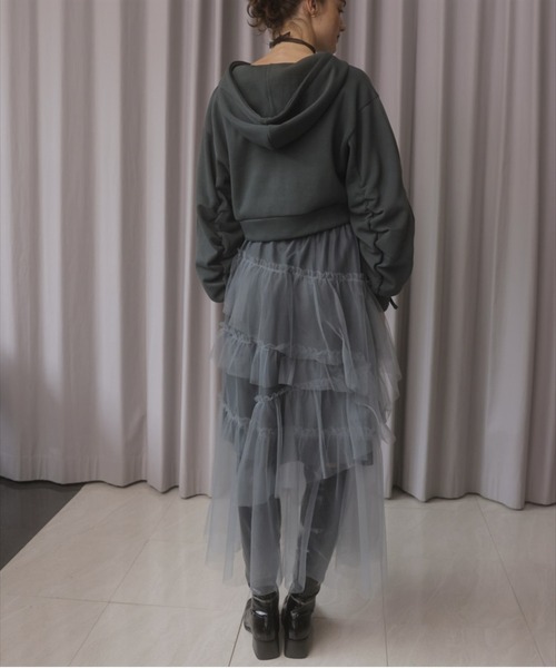 REDYAZEL（レディアゼル）の「チュールティアードスカート（スカート・レディース・グリーン/グレー/ネイビー・SMALL/MEDIUM）」の10枚目の写真