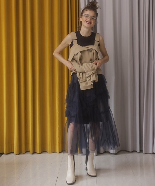 REDYAZEL（レディアゼル）の「チュールティアードスカート（スカート・レディース・グリーン/グレー/ネイビー・SMALL/MEDIUM）」の19枚目の写真