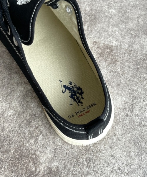 U.S. POLO ASSN.（ユーエスポロアッスン）の「1ポイントロゴ刺繍ローカットスニーカー LADYS レディース（スニーカー・レディース・ブラック/ベージュ/オフホワイト・SMALL/MEDIUM/LARGE）」の6枚目の写真