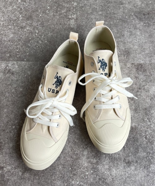 U.S. POLO ASSN.（ユーエスポロアッスン）の「1ポイントロゴ刺繍ローカットスニーカー LADYS レディース（スニーカー・レディース・ブラック/ベージュ/オフホワイト・SMALL/MEDIUM/LARGE）」の5枚目の写真
