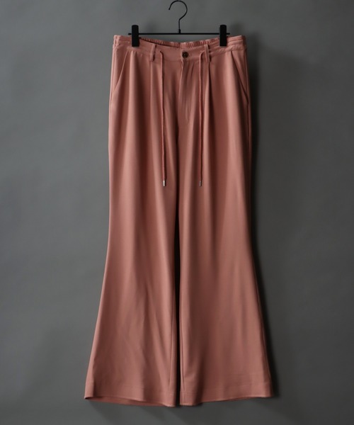 SITRY（シトリー）の「overlock flared pants/別注 オーバーロック タック ワイド フレアパンツ セットアップ対応（スラックス・メンズ・チャコールグレー/ピンク・M/L）」の9枚目の写真