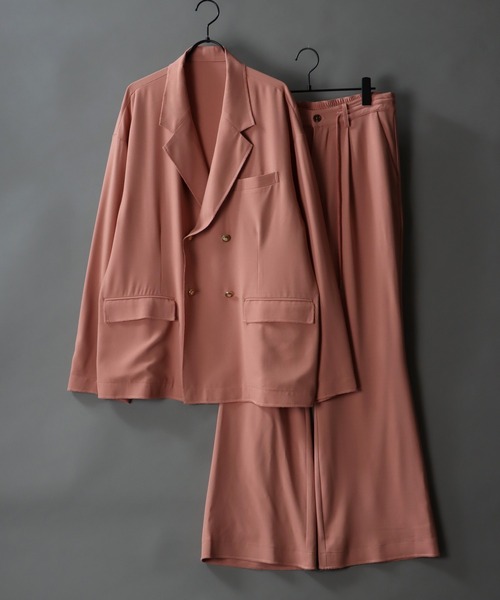 SITRY（シトリー）の「overlock flared pants/別注 オーバーロック タック ワイド フレアパンツ セットアップ対応（スラックス・メンズ・チャコールグレー/ピンク・M/L）」の10枚目の写真