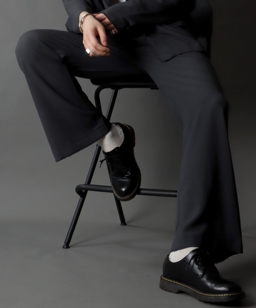 セール】overlock flared pants/別注 オーバーロック タック