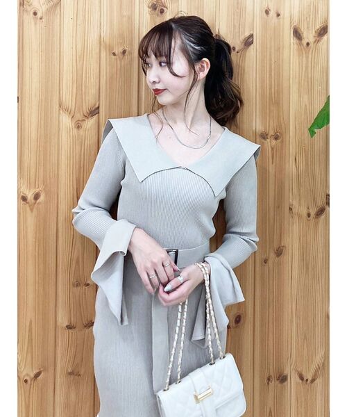 dazzlin（ダズリン）の「ビッグセーラーニットシャツワンピース