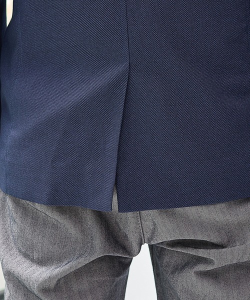 UNION STATION（ユニオンステーション）の「【EFFORTLESS】メランジバーズアイスタンドカラージャケット<セットアップ対応>（テーラードジャケット・メンズ・チャコールグレー/ネイビー・LL/M/L）」の8枚目の写真