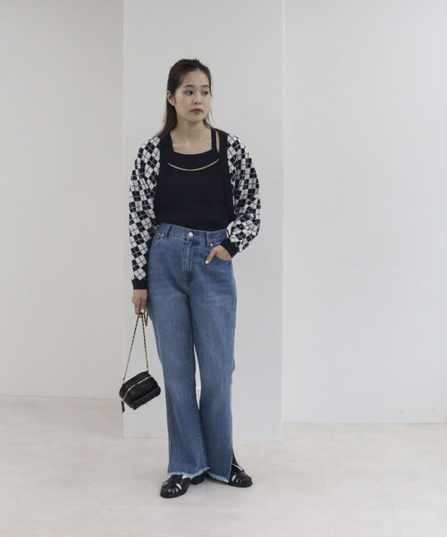 onulsoha（オヌルソハ）の「アーガイルボレロ×タンクセット（ニット/セーター・レディース・グリーン系その他/ブルー系その他3/ブルー系その他・38）」の8枚目の写真