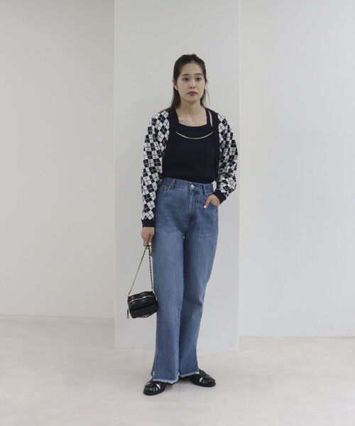 onulsoha（オヌルソハ）の「アーガイルボレロ×タンクセット（ニット/セーター・レディース・グリーン系その他/ブルー系その他3/ブルー系その他・38）」の9枚目の写真