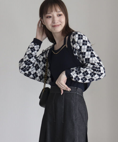 onulsoha（オヌルソハ）の「アーガイルボレロ×タンクセット（ニット/セーター・レディース・グリーン系その他/ブルー系その他3/ブルー系その他・38）」の16枚目の写真