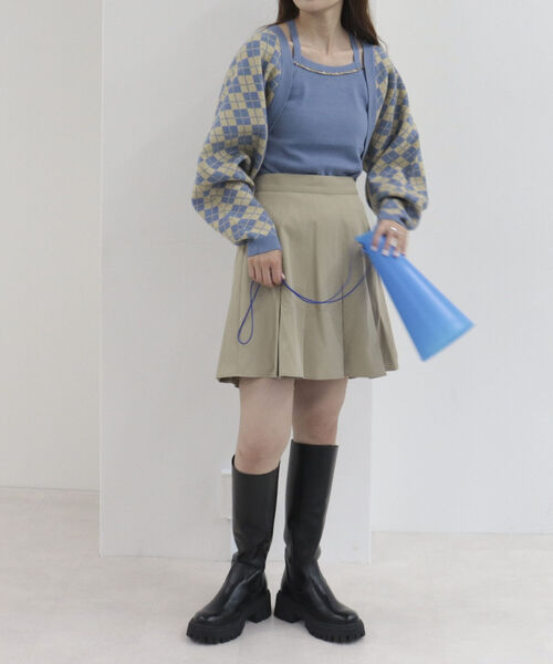 onulsoha（オヌルソハ）の「アーガイルボレロ×タンクセット（ニット/セーター・レディース・グリーン系その他/ブルー系その他3/ブルー系その他・38）」の17枚目の写真