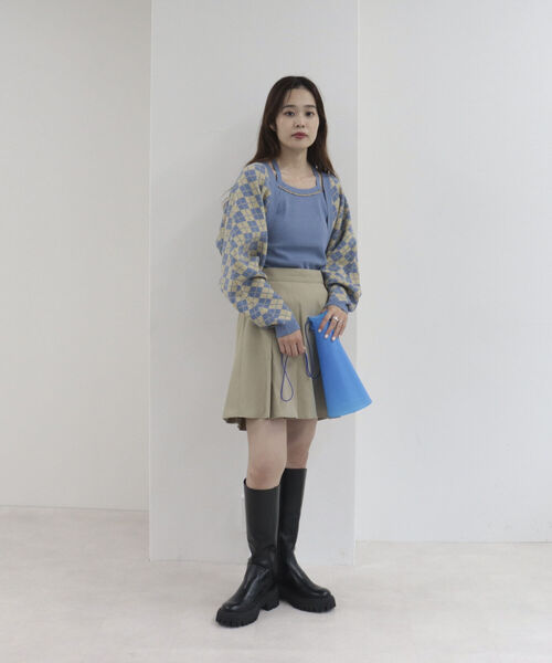 onulsoha（オヌルソハ）の「アーガイルボレロ×タンクセット（ニット/セーター・レディース・グリーン系その他/ブルー系その他3/ブルー系その他・38）」の20枚目の写真