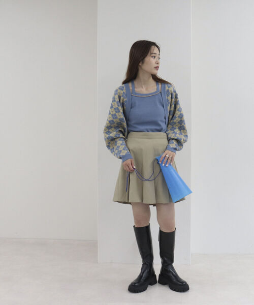 onulsoha（オヌルソハ）の「アーガイルボレロ×タンクセット（ニット/セーター・レディース・グリーン系その他/ブルー系その他3/ブルー系その他・38）」の22枚目の写真