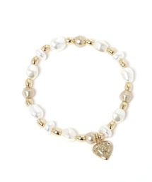 パール調メタルコンビブレスレット