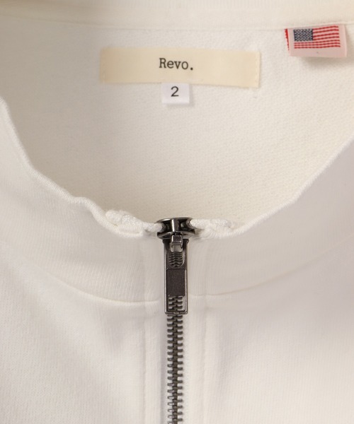 Revo.（レボ）の「Revo. USAコットン×リサイクルコットン ハーフジップスウェット（スウェット・メンズ・ホワイト/グレー/グリーン/パープル/ブラック・1/2）」の8枚目の写真