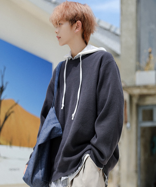 neos（ネオス）の「【neos -addictive design-】ルーズシルエット ミラノリブ クルーネック ニット セーター（ニット/セーター・メンズ・ホワイト/チャコールグレー/ブラック/ベージュ/杢グレー・MEDIUM/LARGE/X-LARGE）」の10枚目の写真