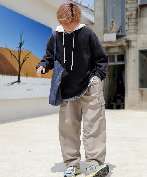 neos（ネオス）の「【neos -addictive design-】ルーズシルエット ミラノリブ クルーネック ニット セーター（ニット/セーター・メンズ・ホワイト/チャコールグレー/ブラック/ベージュ/杢グレー・MEDIUM/LARGE/X-LARGE）」の14枚目の写真