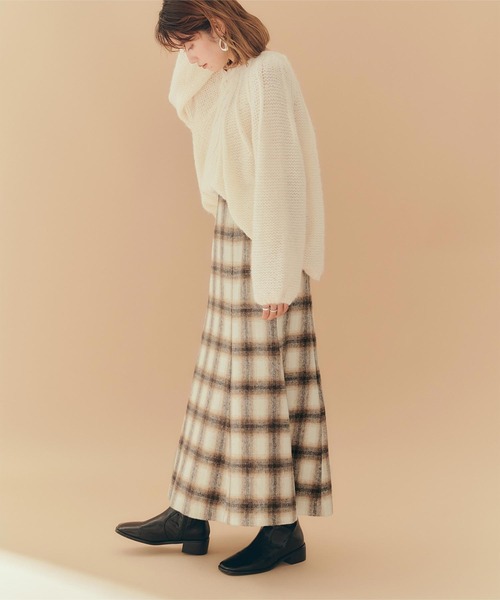 titivate（ティティベイト）の「チェックマーメイドスカート（スカート・レディース・ホワイト系その他/ライトブラウン/グレー・L/S/M）」の13枚目の写真