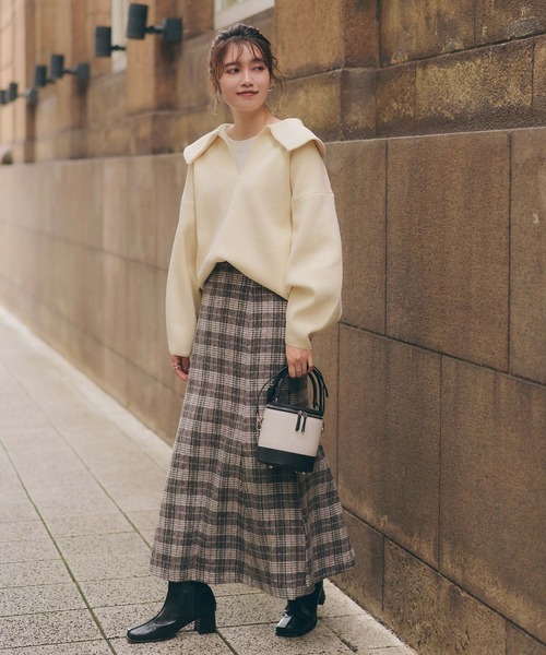 titivate（ティティベイト）の「チェックマーメイドスカート（スカート・レディース・ホワイト系その他/ライトブラウン/グレー・L/S/M）」の8枚目の写真