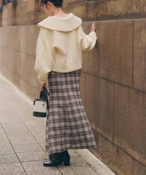 titivate（ティティベイト）の「チェックマーメイドスカート（スカート・レディース・ホワイト系その他/ライトブラウン/グレー・L/S/M）」の9枚目の写真