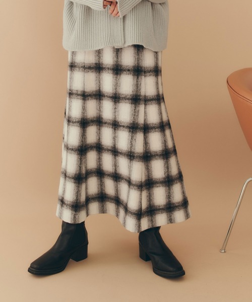titivate（ティティベイト）の「チェックマーメイドスカート（スカート・レディース・ホワイト系その他/ライトブラウン/グレー・L/S/M）」の6枚目の写真