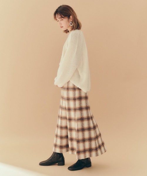 titivate（ティティベイト）の「チェックマーメイドスカート（スカート・レディース・ホワイト系その他/ライトブラウン/グレー・L/S/M）」の11枚目の写真