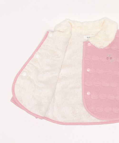 SLAP SLIP BABY（スラップスリップベビー）の「SLAPSLIPBABY/【お揃い】恐竜チェリー総柄キルト刺繍マントベビー(50~90cm)（ポンチョ・キッズ・グリーン系その他/ピンク系その他・ONESIZE）」の15枚目の写真