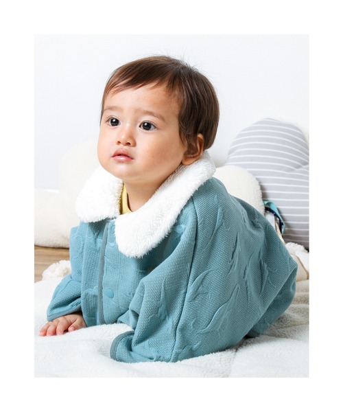 SLAP SLIP BABY（スラップスリップベビー）の「SLAPSLIPBABY/【お揃い】恐竜チェリー総柄キルト刺繍マントベビー(50~90cm)（ポンチョ・キッズ・グリーン系その他/ピンク系その他・ONESIZE）」の19枚目の写真