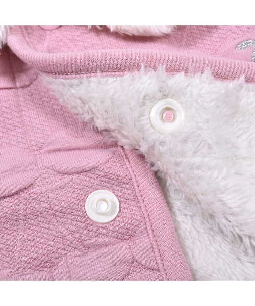 SLAP SLIP BABY（スラップスリップベビー）の「SLAPSLIPBABY/【お揃い】恐竜チェリー総柄キルト刺繍マントベビー(50~90cm)（ポンチョ・キッズ・グリーン系その他/ピンク系その他・ONESIZE）」の5枚目の写真