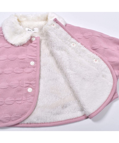 SLAP SLIP BABY（スラップスリップベビー）の「SLAPSLIPBABY/【お揃い】恐竜チェリー総柄キルト刺繍マントベビー(50~90cm)（ポンチョ・キッズ・グリーン系その他/ピンク系その他・ONESIZE）」の20枚目の写真