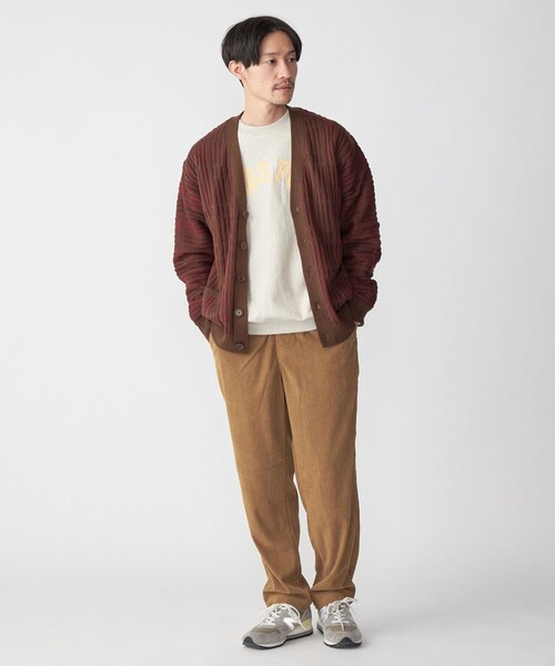 SHIPS（シップス）の「*SHIPS:〈手洗い可能〉ジャカード チェック ニット カーディガン（カーディガン/ボレロ・メンズ・ネイビー/ブラウン/オリーブ・SMALL/MEDIUM/LARGE/X-LARGE）」の4枚目の写真