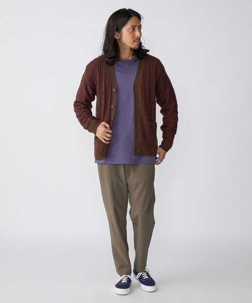 SHIPS（シップス）の「*SHIPS:〈手洗い可能〉ジャカード チェック ニット カーディガン（カーディガン/ボレロ・メンズ・ネイビー/ブラウン/オリーブ・SMALL/MEDIUM/LARGE/X-LARGE）」の5枚目の写真