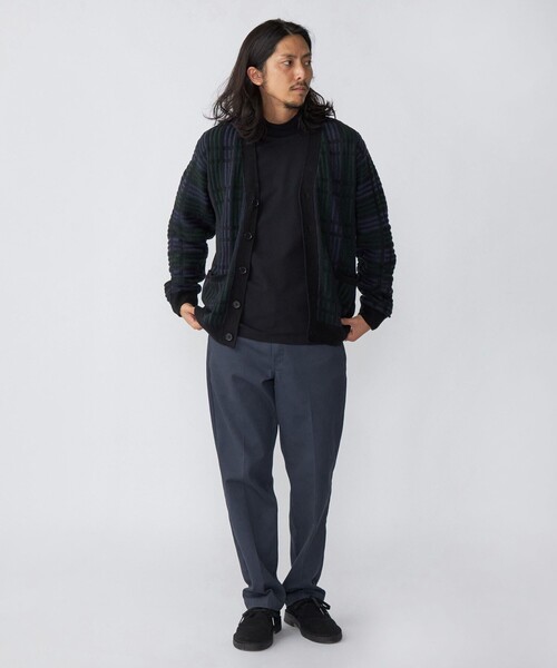 SHIPS（シップス）の「*SHIPS:〈手洗い可能〉ジャカード チェック ニット カーディガン（カーディガン/ボレロ・メンズ・ネイビー/ブラウン/オリーブ・SMALL/MEDIUM/LARGE/X-LARGE）」の7枚目の写真