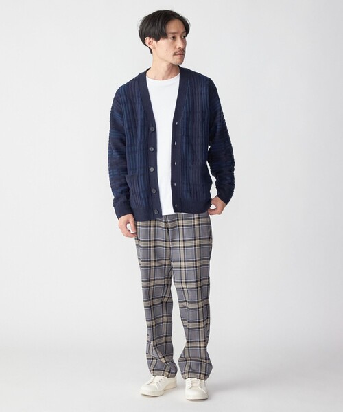 SHIPS（シップス）の「*SHIPS:〈手洗い可能〉ジャカード チェック ニット カーディガン（カーディガン/ボレロ・メンズ・ネイビー/ブラウン/オリーブ・SMALL/MEDIUM/LARGE/X-LARGE）」の8枚目の写真
