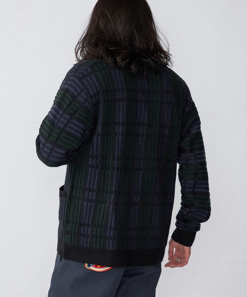 SHIPS（シップス）の「*SHIPS:〈手洗い可能〉ジャカード チェック ニット カーディガン（カーディガン/ボレロ・メンズ・ネイビー/ブラウン/オリーブ・SMALL/MEDIUM/LARGE/X-LARGE）」の14枚目の写真