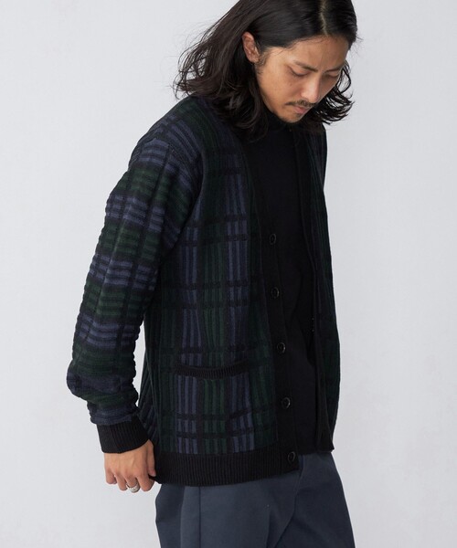 SHIPS（シップス）の「*SHIPS:〈手洗い可能〉ジャカード チェック ニット カーディガン（カーディガン/ボレロ・メンズ・ネイビー/ブラウン/オリーブ・SMALL/MEDIUM/LARGE/X-LARGE）」の15枚目の写真
