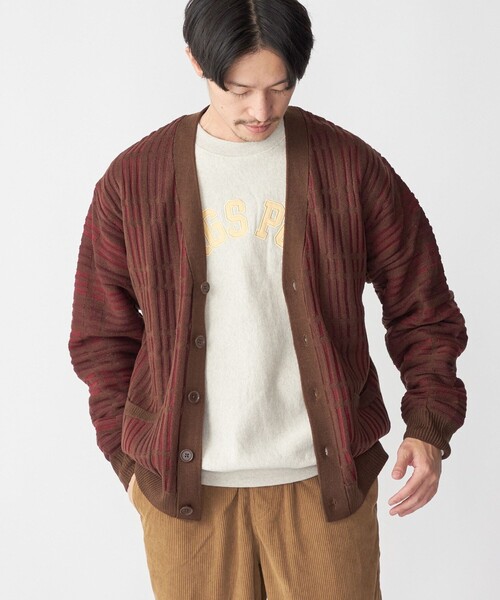 SHIPS（シップス）の「*SHIPS:〈手洗い可能〉ジャカード チェック ニット カーディガン（カーディガン/ボレロ・メンズ・ネイビー/ブラウン/オリーブ・SMALL/MEDIUM/LARGE/X-LARGE）」の16枚目の写真