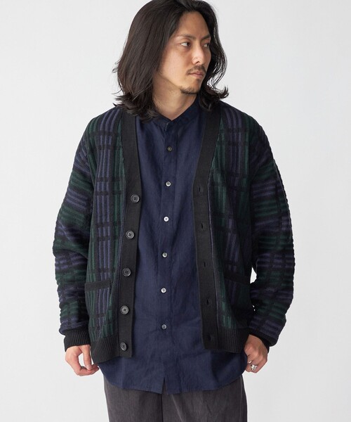 SHIPS（シップス）の「*SHIPS:〈手洗い可能〉ジャカード チェック ニット カーディガン（カーディガン/ボレロ・メンズ・ネイビー/ブラウン/オリーブ・SMALL/MEDIUM/LARGE/X-LARGE）」の18枚目の写真