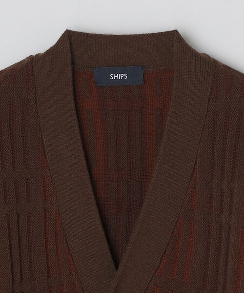 SHIPS（シップス）の「*SHIPS:〈手洗い可能〉ジャカード チェック ニット カーディガン（カーディガン/ボレロ・メンズ・ネイビー/ブラウン/オリーブ・SMALL/MEDIUM/LARGE/X-LARGE）」の21枚目の写真
