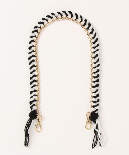 Editors Draw(エディターズドロー)の「チェーン編み ハンドスマホストラップ ゴールド(スマホグッズ・レディース・ブラウン系その他/サックスブルー/ホワイト×ブラック/ピンク/ブラック×グレー・ONE SIZE)」の11枚目の写真