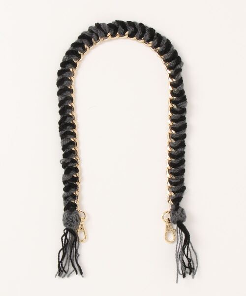 Editors Draw(エディターズドロー)の「チェーン編み ハンドスマホストラップ ゴールド(スマホグッズ・レディース・ブラウン系その他/サックスブルー/ホワイト×ブラック/ピンク/ブラック×グレー・ONE SIZE)」の12枚目の写真