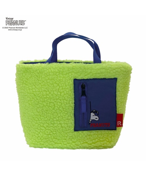 Vintage PEANUTS(ビンテージピーナッツ)の「ルートート/SNOOPY IP.デリ.ボア.Peanuts-7V(トートバッグ・レディース・アイボリー/グレー/カーキ/パープル/イエロー×グリーン・FREE)」の5枚目の写真