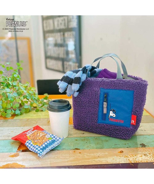 Vintage PEANUTS(ビンテージピーナッツ)の「ルートート/SNOOPY IP.デリ.ボア.Peanuts-7V(トートバッグ・レディース・アイボリー/グレー/カーキ/パープル/イエロー×グリーン・FREE)」の20枚目の写真