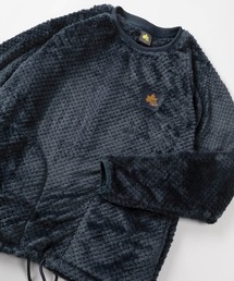 【LOGOS/ロゴス】ワンポイント刺繍 ダイヤフリース ボアスウェット/ビッグシルエット