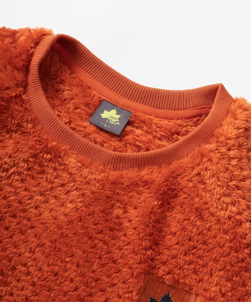 LOGOS（ロゴス）の「【LOGOS/ロゴス】ワンポイント刺繍 ダイヤフリース ボアスウェット/ビッグシルエット（スウェット・レディース・ライトブルー/ブラック/カーキ/アイボリー/ネイビー/オレンジ/ホワイト・M/L/XL）」の9枚目の写真