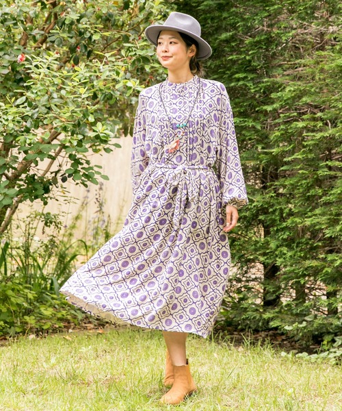 チャイハネ(チャイハネ)の「【チャイハネ】リレートワンピース(ワンピース・レディース・ネイビー/パープル/イエロー/レッド・FREE)」の3枚目の写真