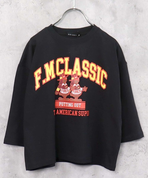 THE CASUAL（カジュアル）の「選べる18カラービッグシルエット9分袖プリントTシャツ（Tシャツ/カットソー・キッズ・ブラック/ダークグリーン系/ベージュ系/グレー系1/グレー系/ブラック系2/ブラック系1/ブラック系/ホワイト系2/ホワイト系1/ホワイト系/チャコール/杢グレー/ブルー/オフホワイト/ブラウン/ベージュ/ダークグリーン/ホワイト系3・110cm/120cm/130cm/140cm/150cm/160cm）」の7枚目の写真