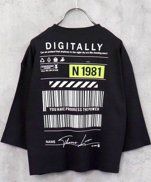 THE CASUAL（カジュアル）の「選べる18カラービッグシルエット9分袖プリントTシャツ（Tシャツ/カットソー・キッズ・ブラック/ダークグリーン系/ベージュ系/グレー系1/グレー系/ブラック系2/ブラック系1/ブラック系/ホワイト系2/ホワイト系1/ホワイト系/チャコール/杢グレー/ブルー/オフホワイト/ブラウン/ベージュ/ダークグリーン/ホワイト系3・110cm/120cm/130cm/140cm/150cm/160cm）」の8枚目の写真